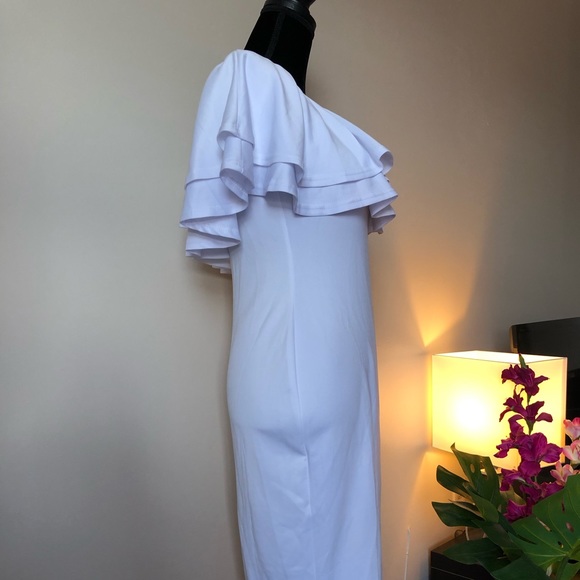 Layered Ruffle Off Shoulder Bodycon Party Dress - Picture 5 of 6